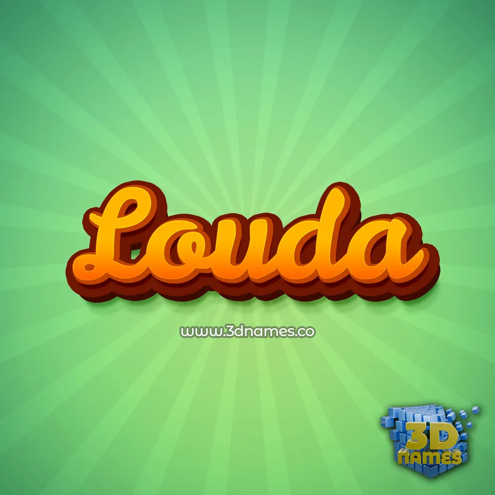 louda in Green Rays style - 3D name wallpaper