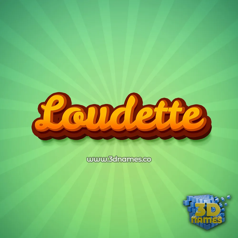 loudette in Green Rays style - 3D name wallpaper