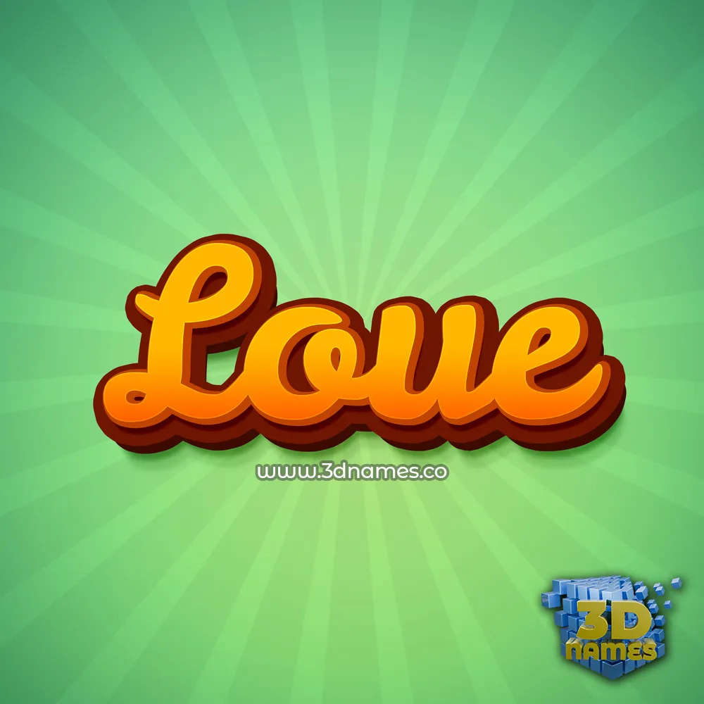 loue in Green Rays style - 3D name wallpaper