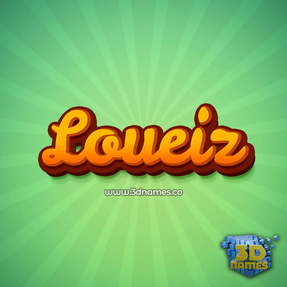 loueiz in Green Rays style - 3D name wallpaper