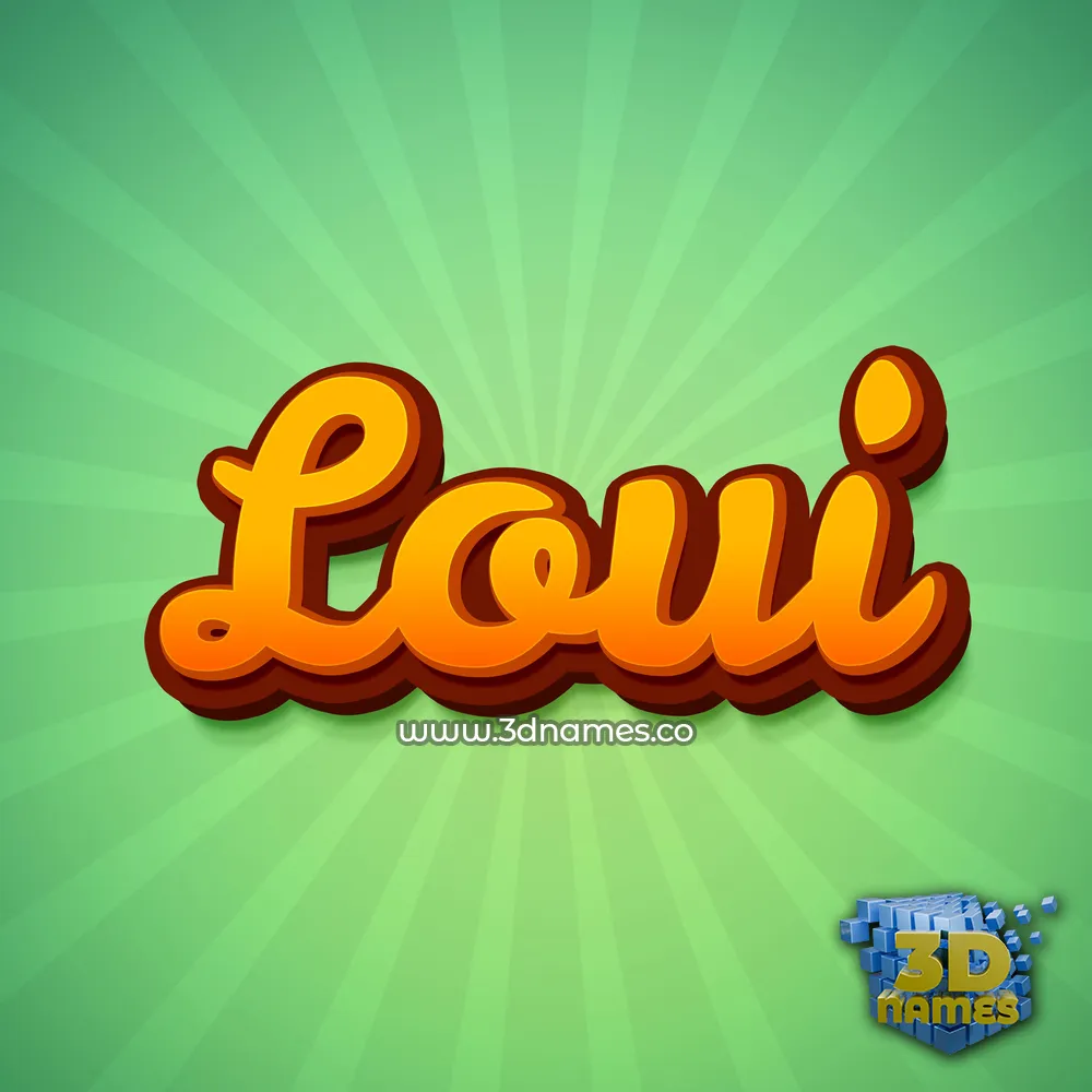 loui in Green Rays style - 3D name wallpaper