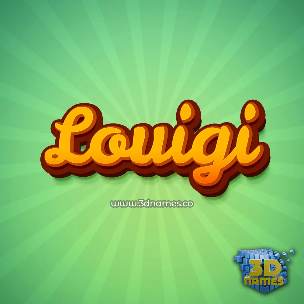 louigi in Green Rays style - 3D name wallpaper