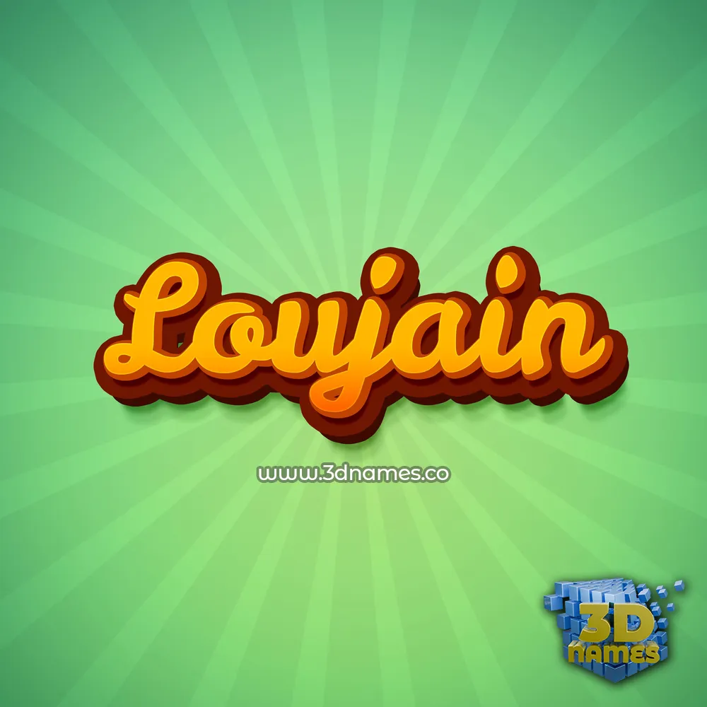 loujain in Green Rays style - 3D name wallpaper