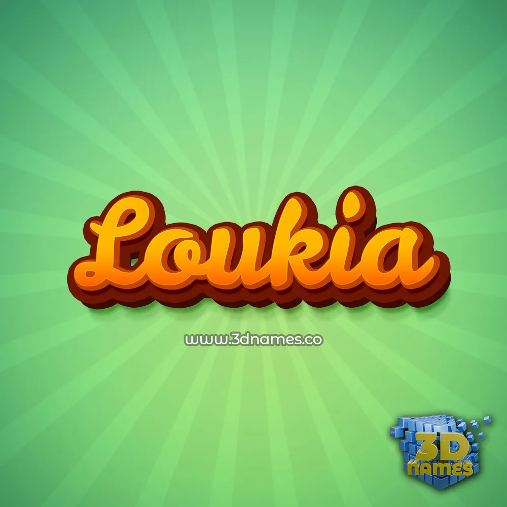 loukia in Green Rays style - 3D name wallpaper