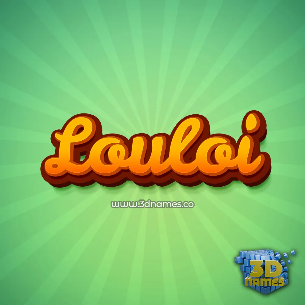 louloi in Green Rays style - 3D name wallpaper
