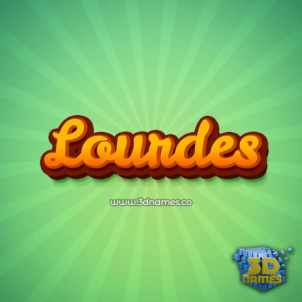 lourdes in Green Rays style - 3D name wallpaper