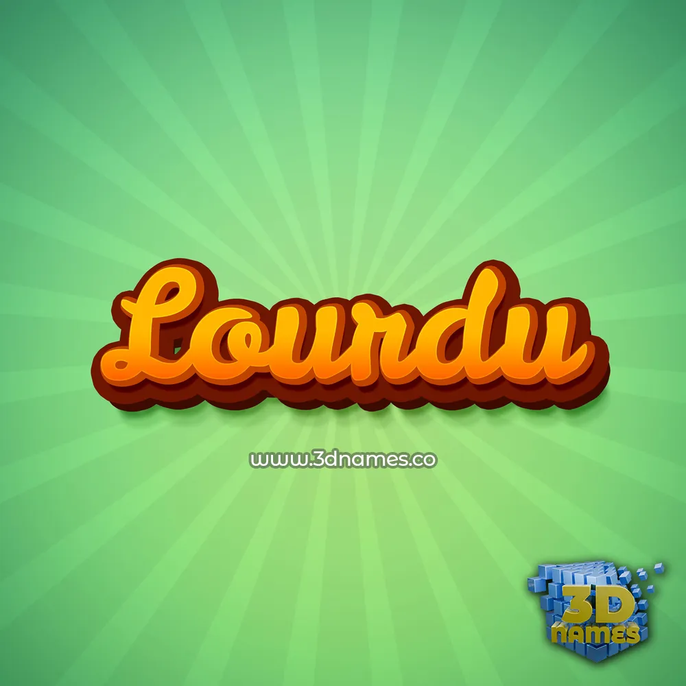 lourdu in Green Rays style - 3D name wallpaper