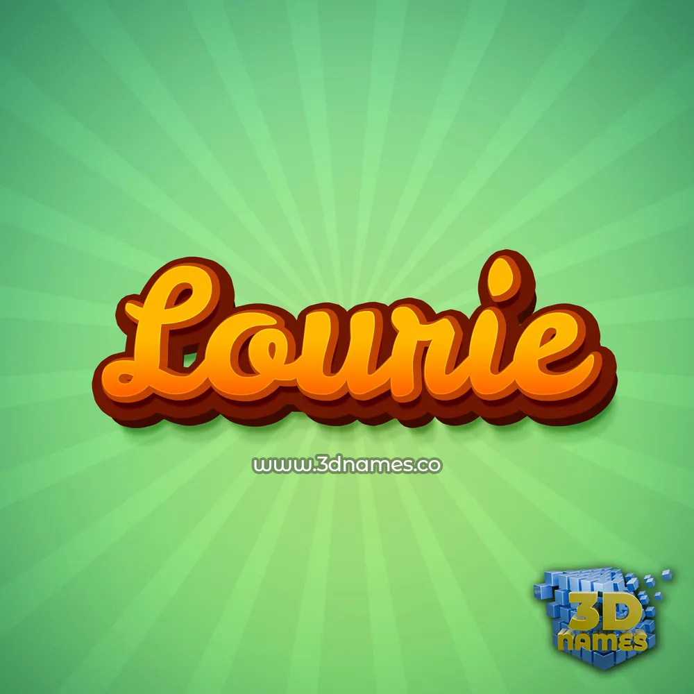 lourie in Green Rays style - 3D name wallpaper