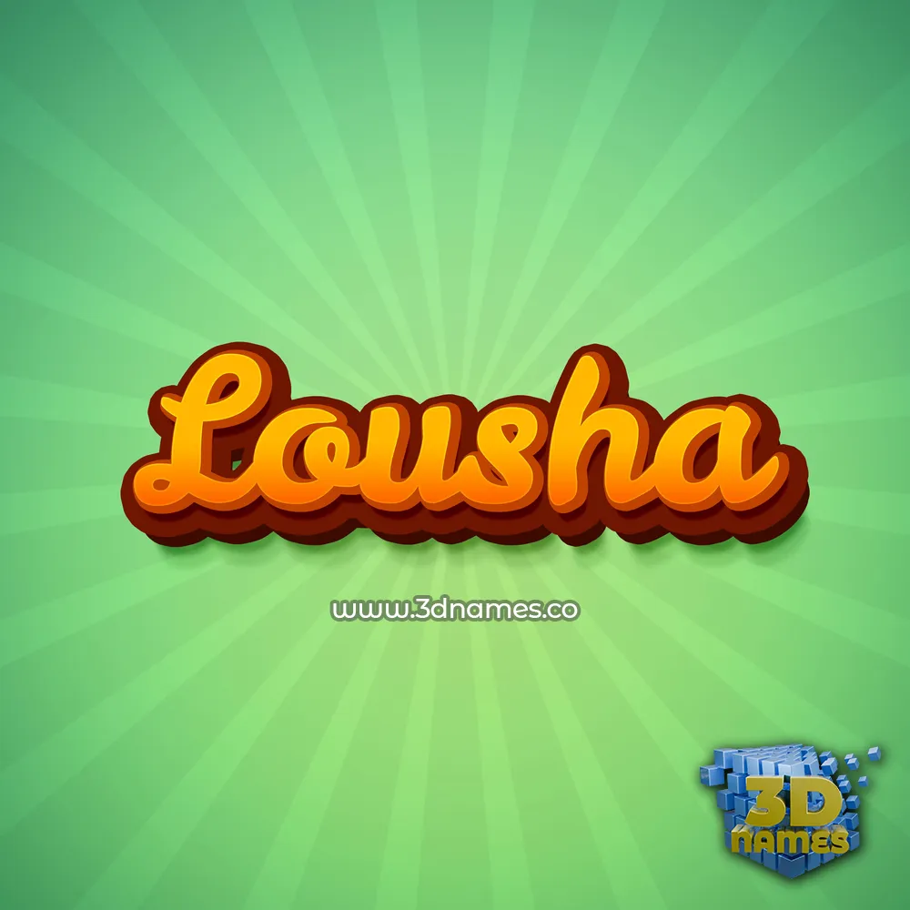lousha in Green Rays style - 3D name wallpaper