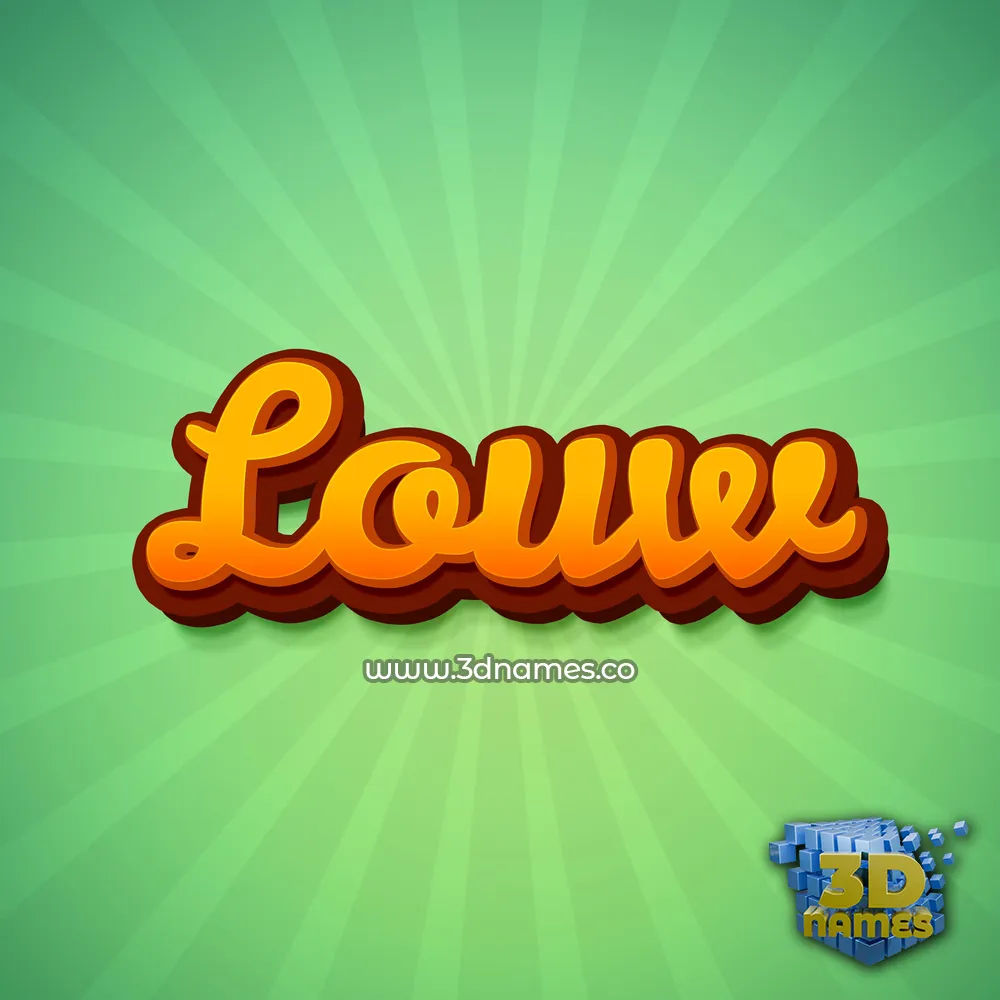 louw in Green Rays style - 3D name wallpaper