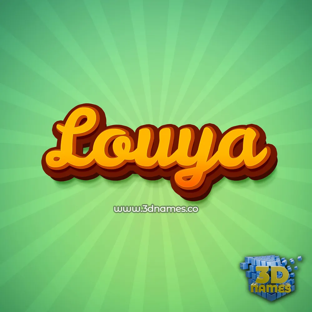louya in Green Rays style - 3D name wallpaper