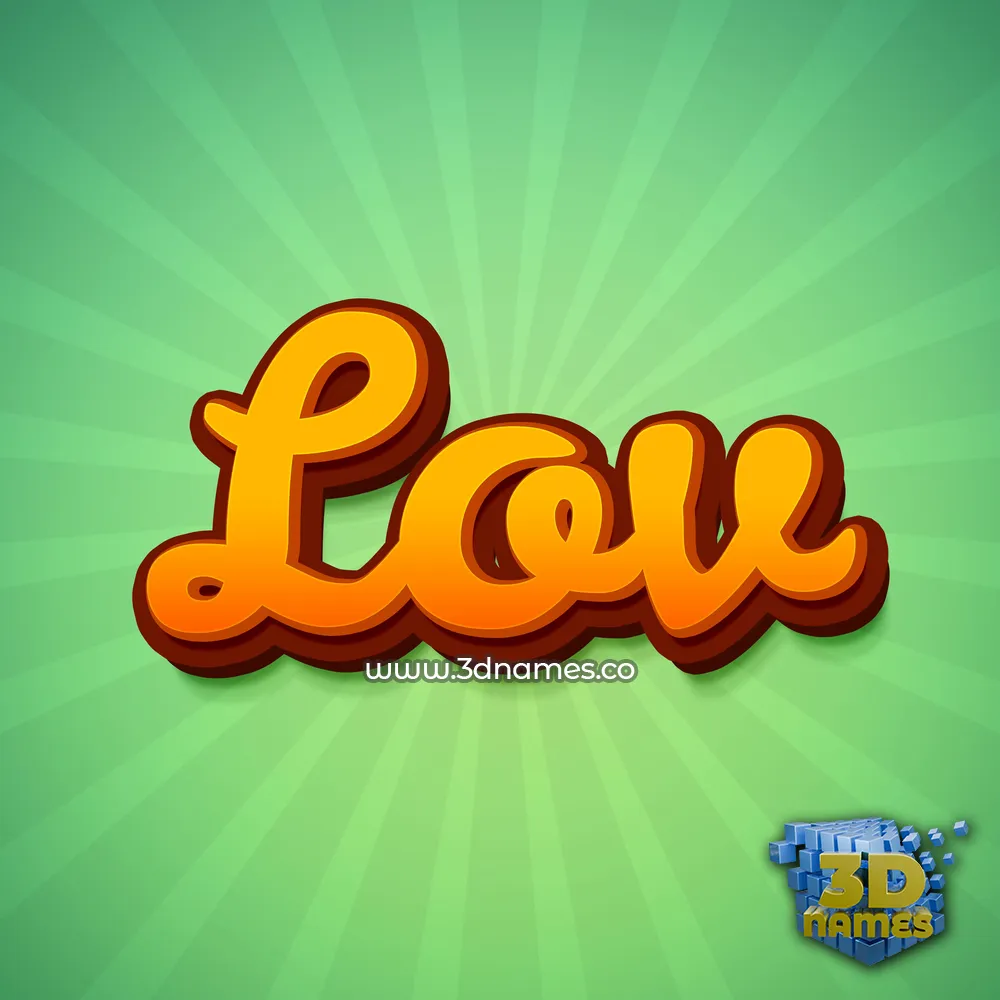 lov in Green Rays style - 3D name wallpaper