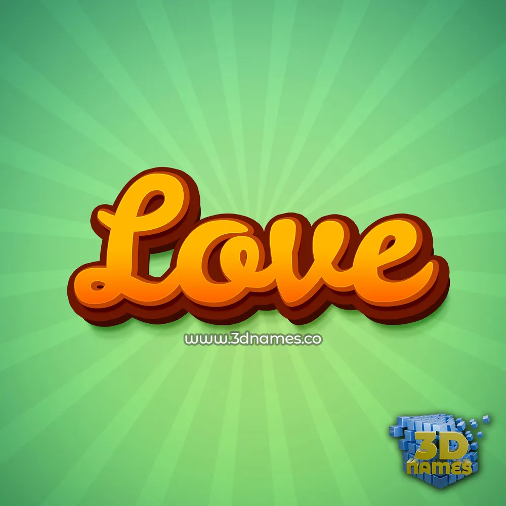 love in Green Rays style - 3D name wallpaper