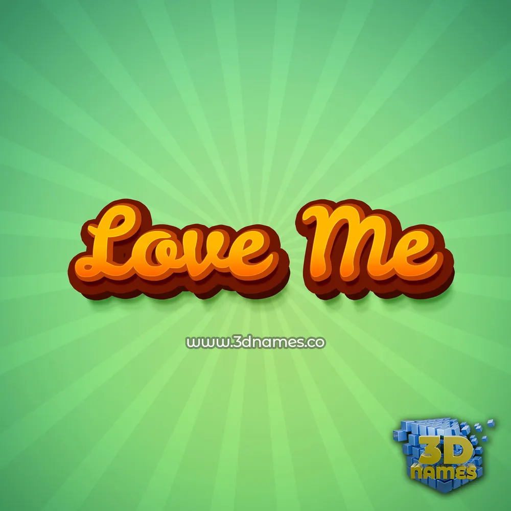 love me in Green Rays style - 3D name wallpaper