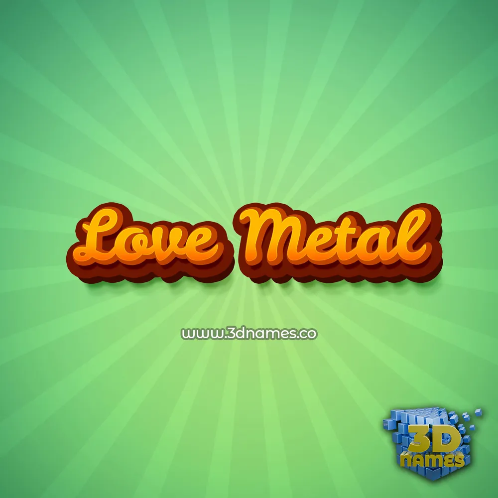 love metal in Green Rays style - 3D name wallpaper