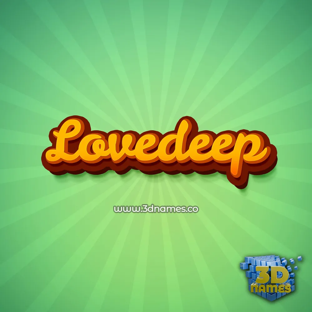 lovedeep in Green Rays style - 3D name wallpaper