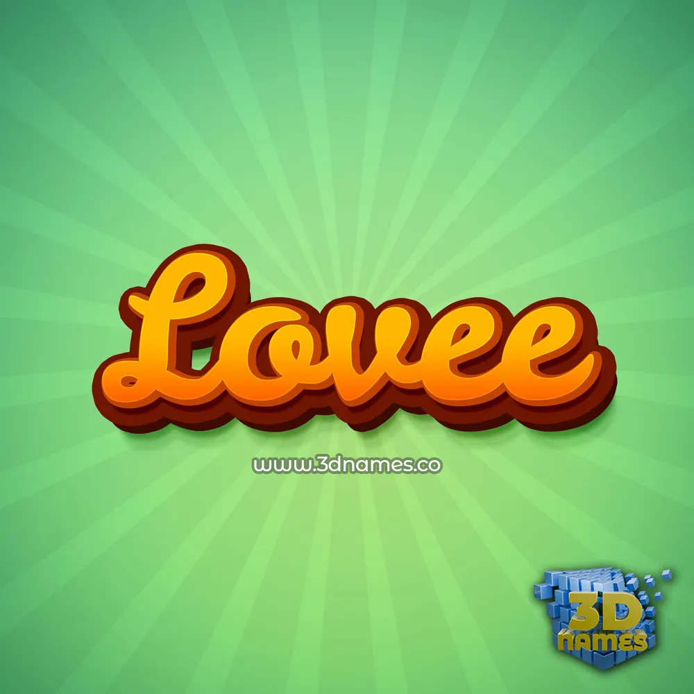lovee in Green Rays style - 3D name wallpaper