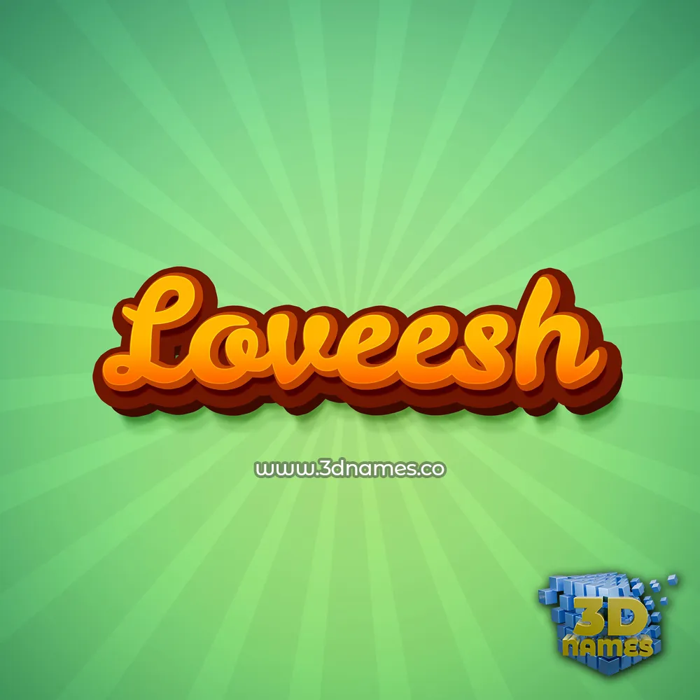 loveesh in Green Rays style - 3D name wallpaper