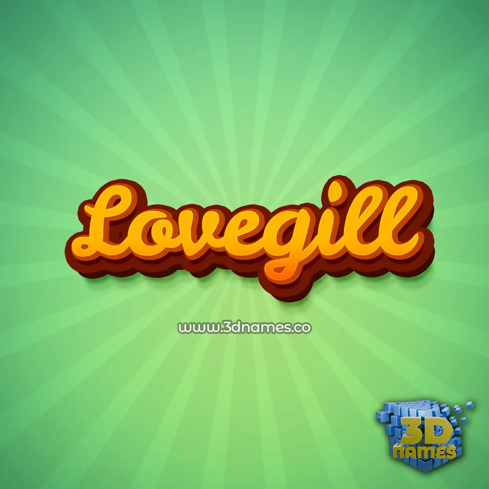 lovegill in Green Rays style - 3D name wallpaper