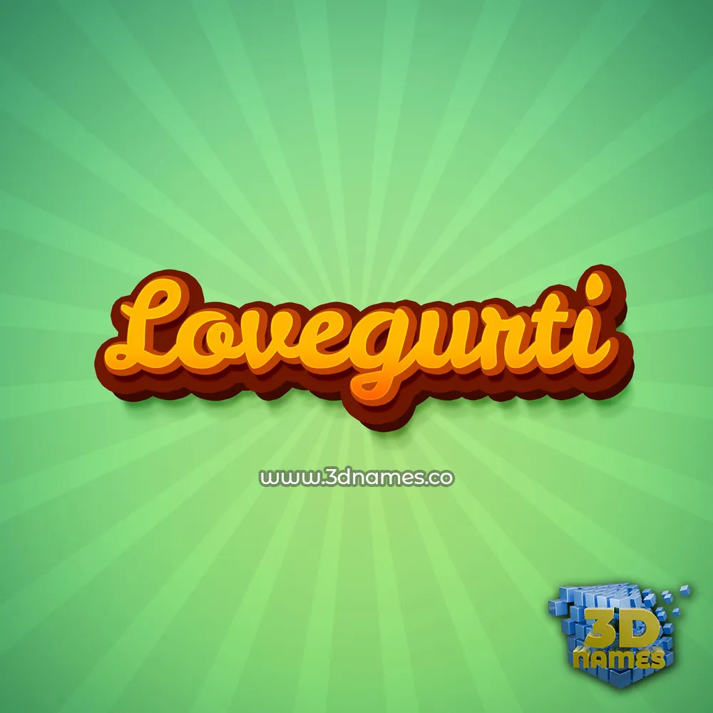 lovegurti in Green Rays style - 3D name wallpaper