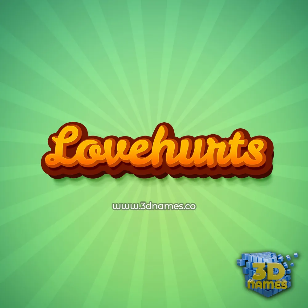 lovehurts in Green Rays style - 3D name wallpaper