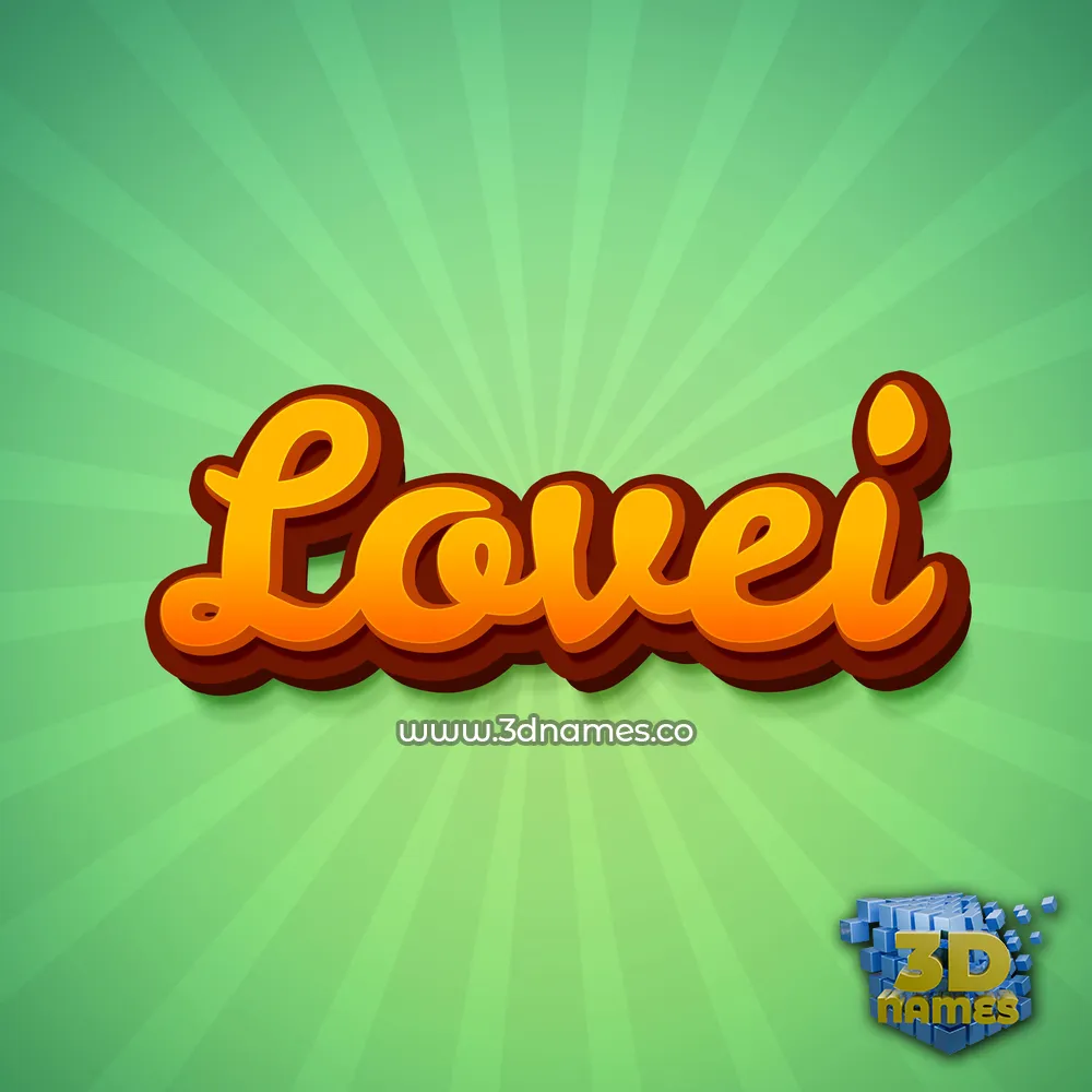 lovei in Green Rays style - 3D name wallpaper