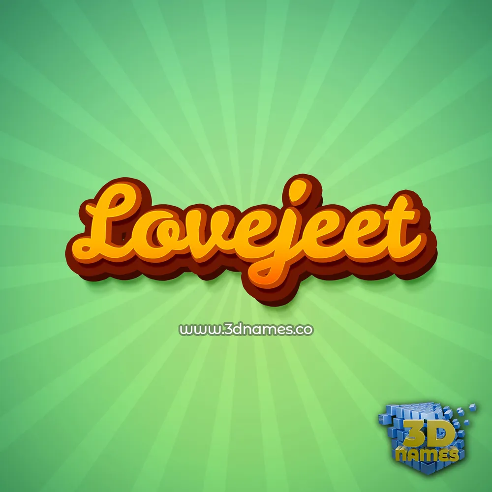 lovejeet in Green Rays style - 3D name wallpaper