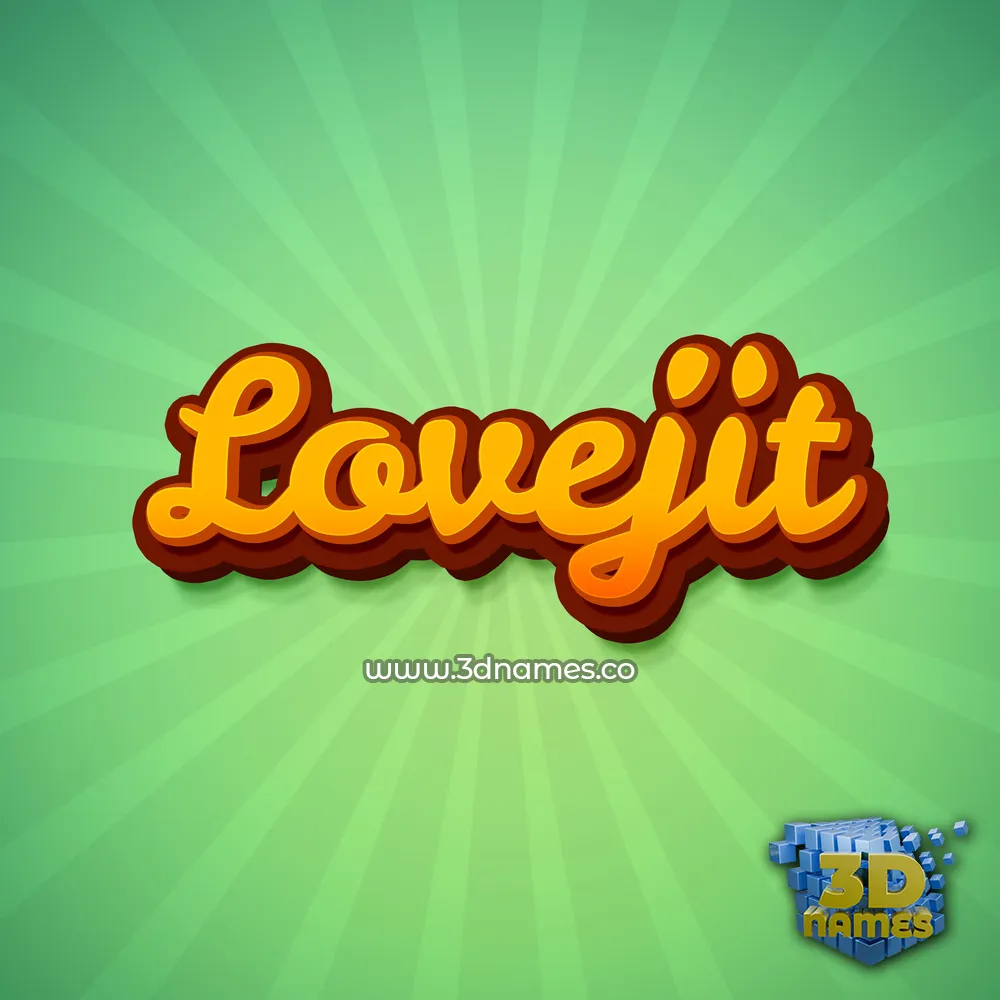 lovejit in Green Rays style - 3D name wallpaper