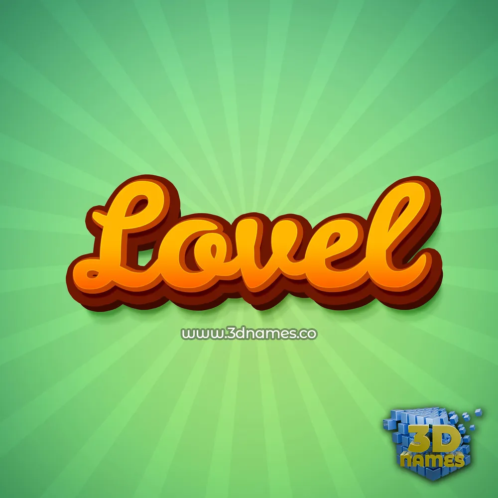 lovel in Green Rays style - 3D name wallpaper