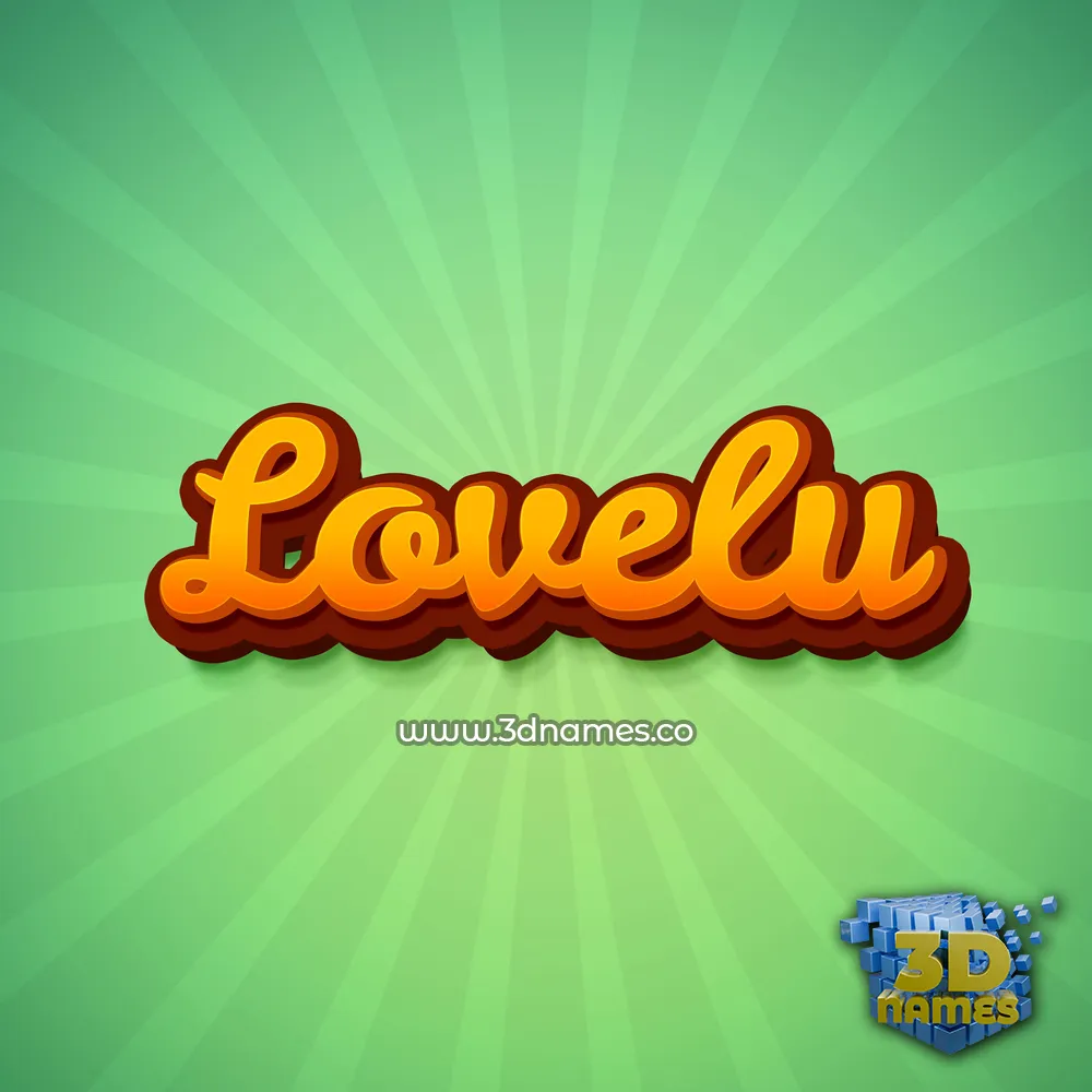 lovelu in Green Rays style - 3D name wallpaper