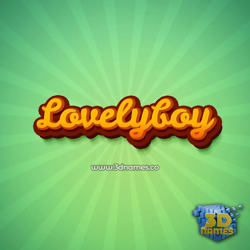 lovelyboy in Green Rays style - 3D name wallpaper