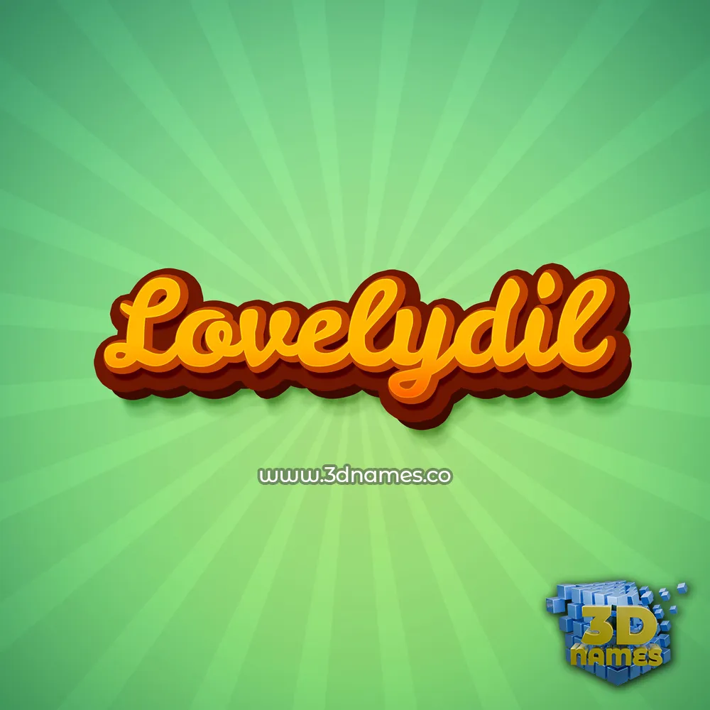 lovelydil in Green Rays style - 3D name wallpaper