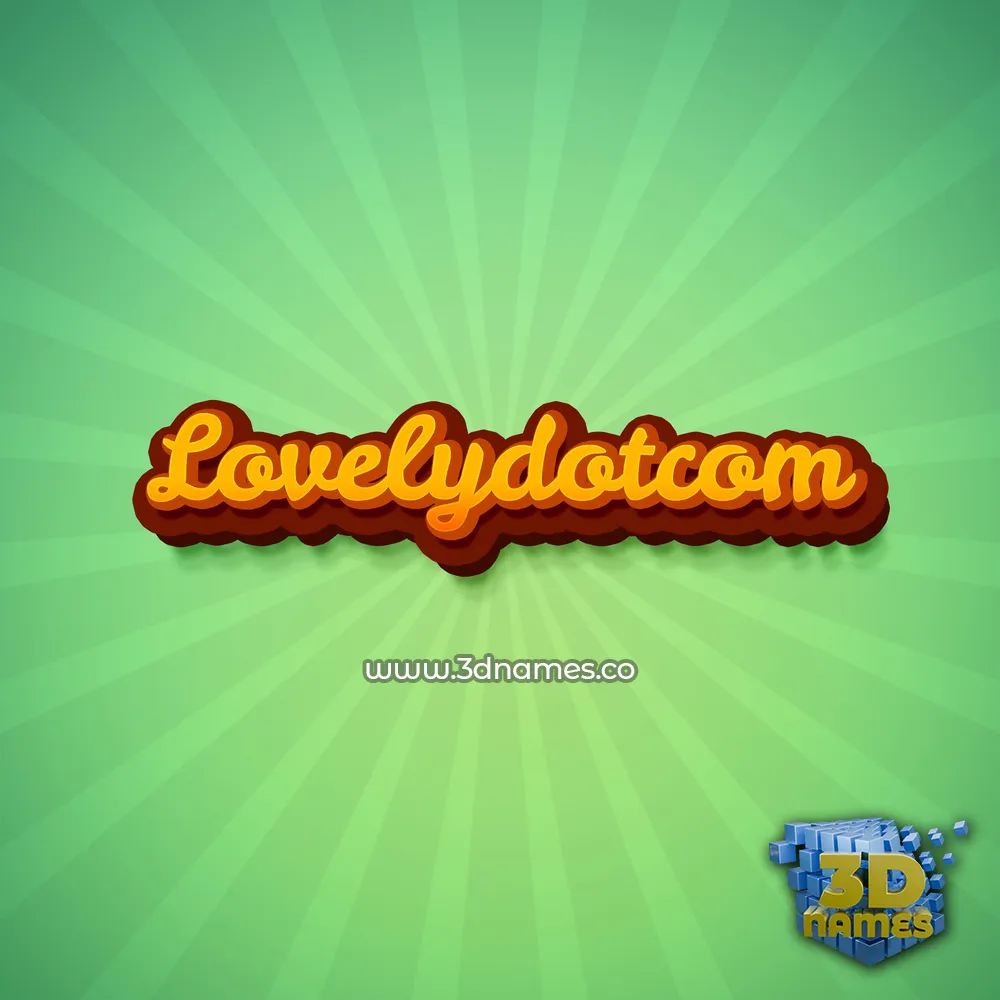 lovelydotcom in Green Rays style - 3D name wallpaper