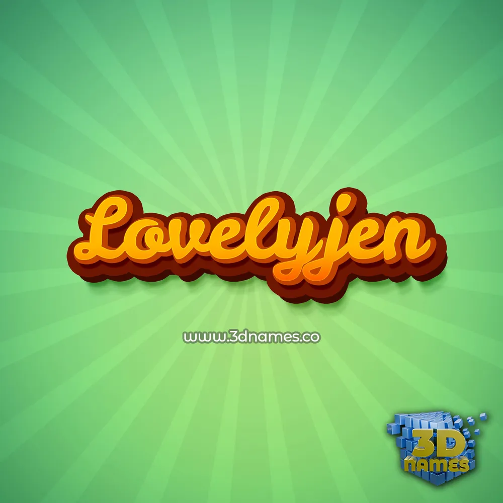 lovelyjen in Green Rays style - 3D name wallpaper