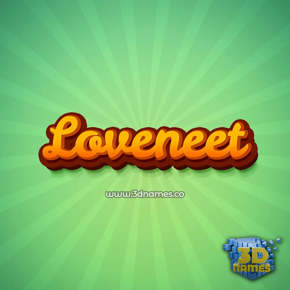 loveneet in Green Rays style - 3D name wallpaper