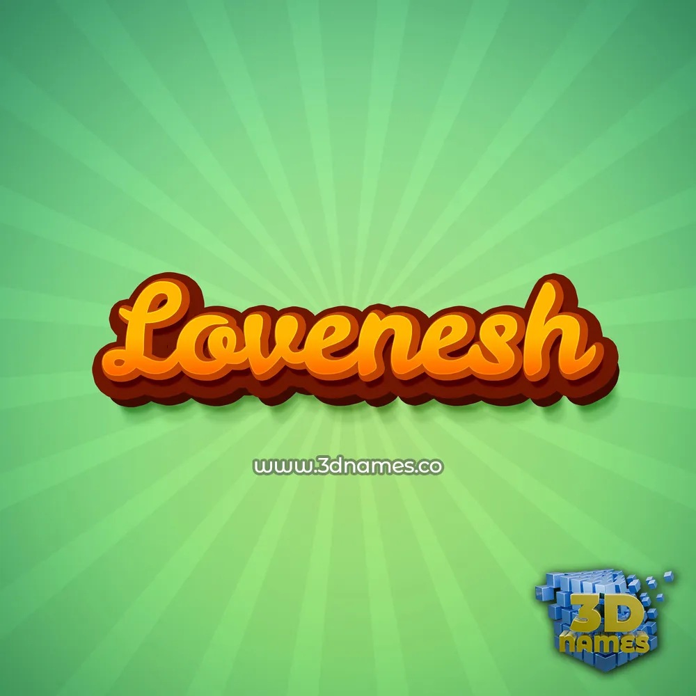 lovenesh in Green Rays style - 3D name wallpaper