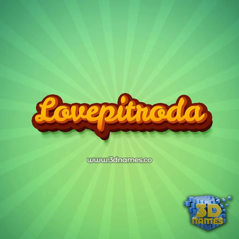 lovepitroda in Green Rays style - 3D name wallpaper