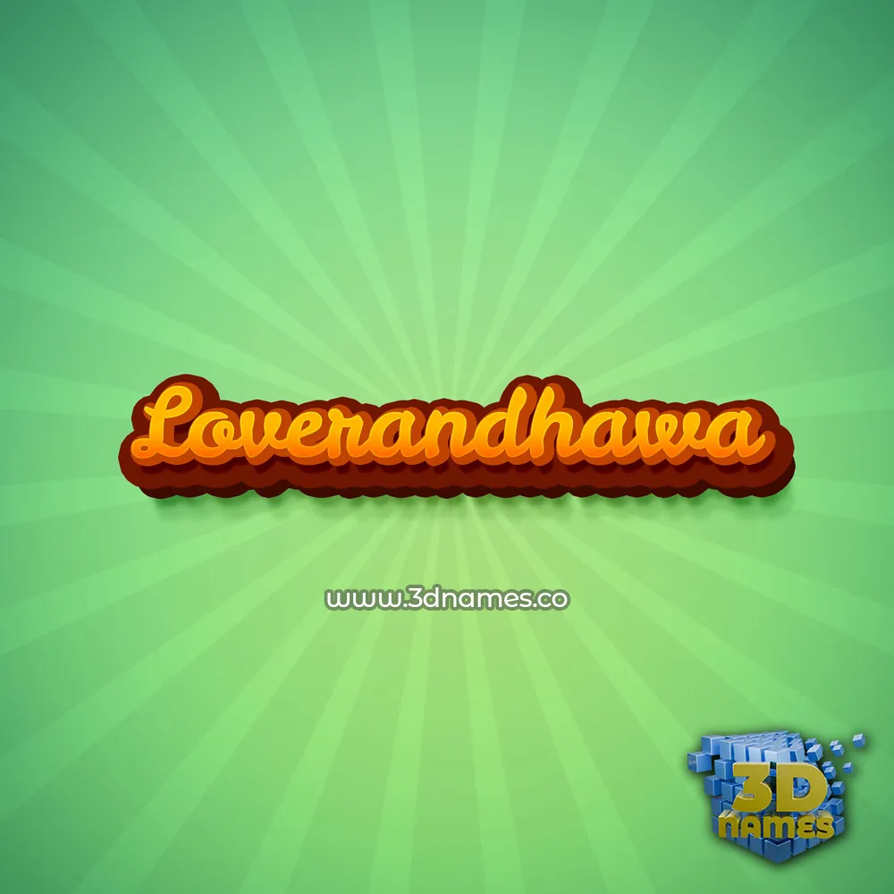 loverandhawa in Green Rays style - 3D name wallpaper