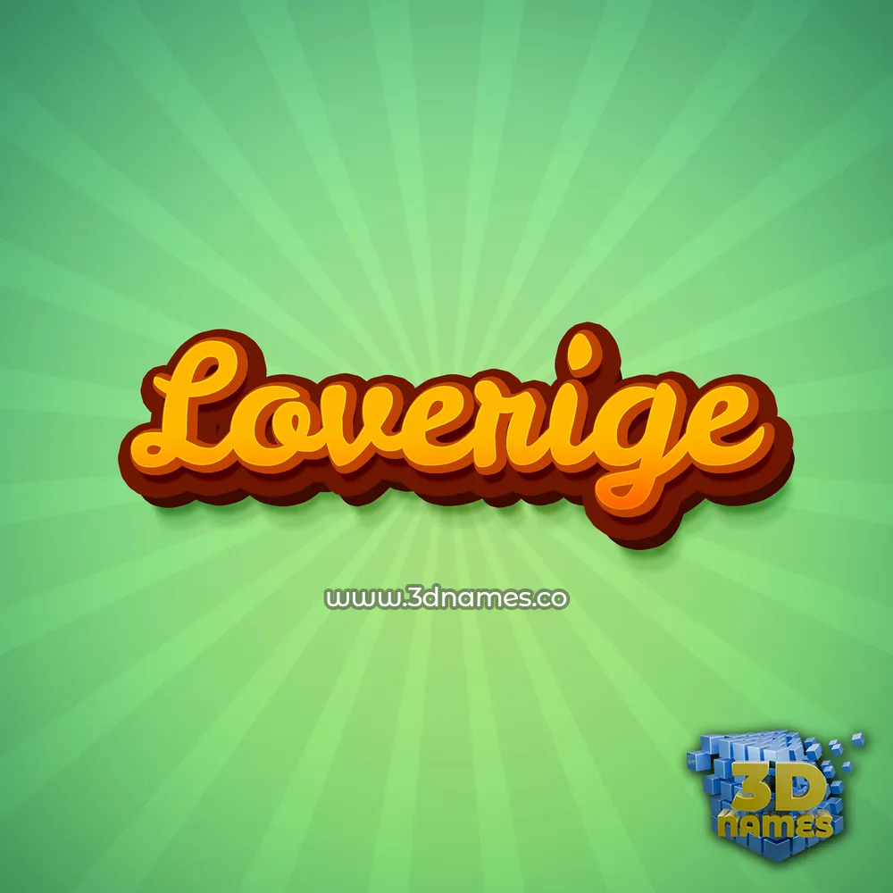 loverige in Green Rays style - 3D name wallpaper