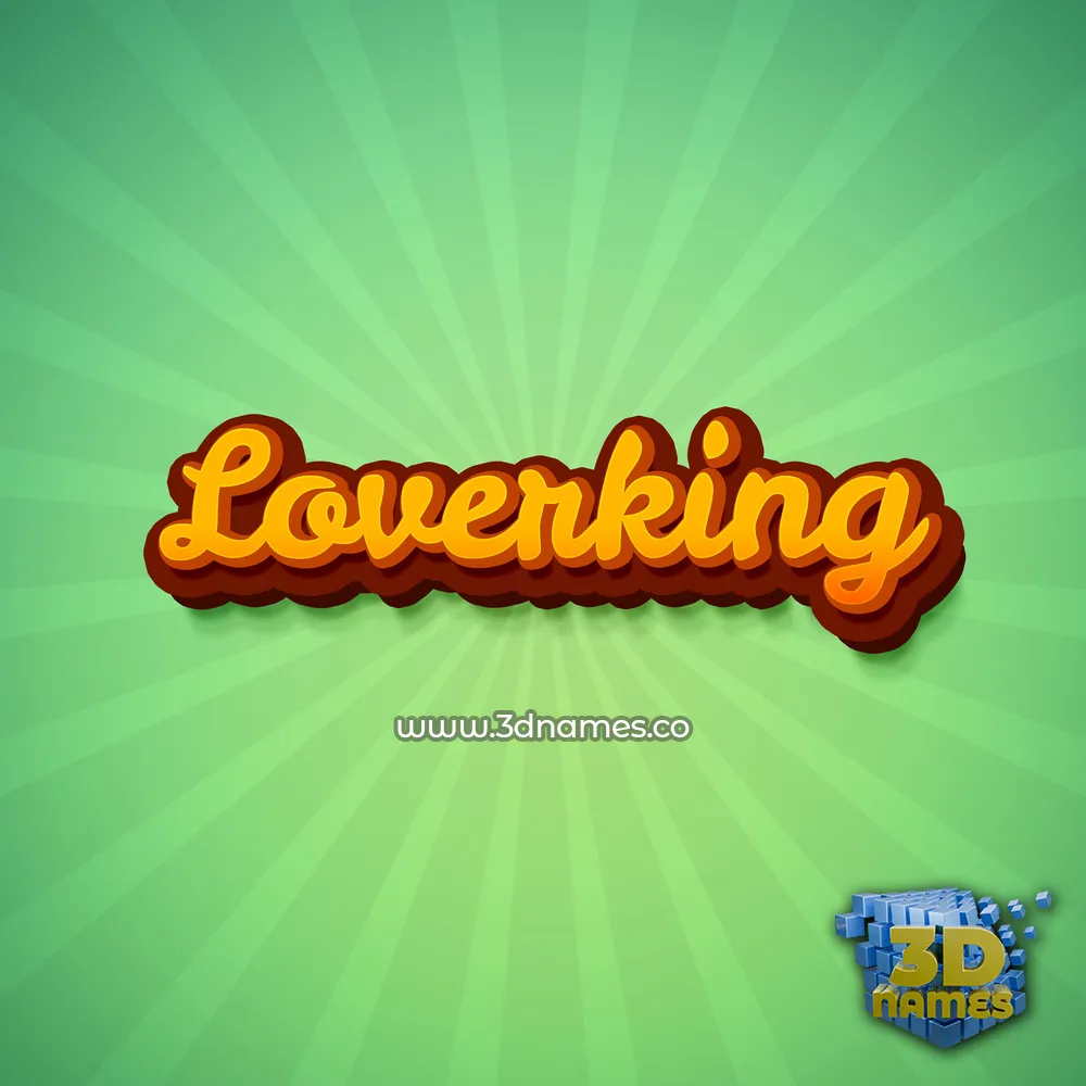 loverking in Green Rays style - 3D name wallpaper