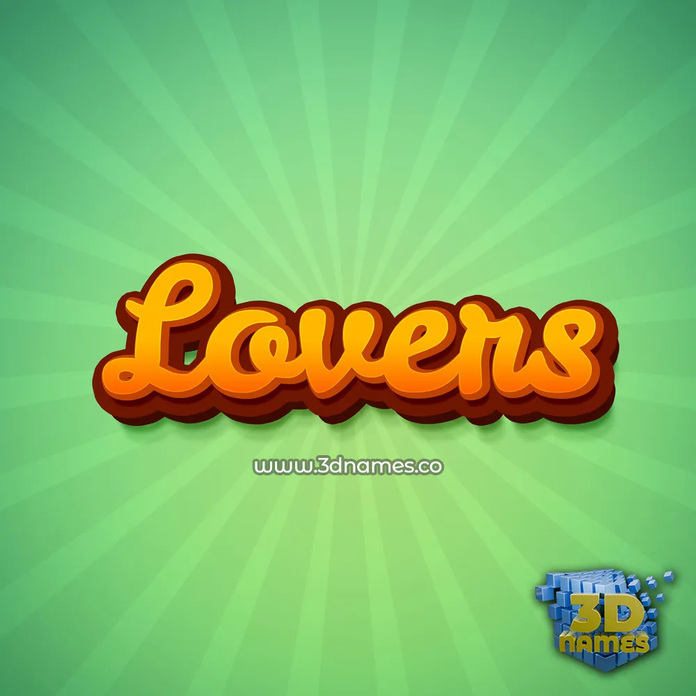 lovers in Green Rays style - 3D name wallpaper