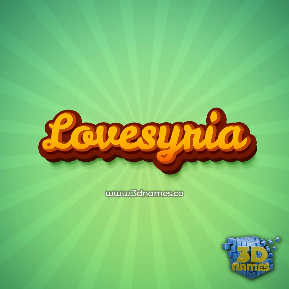 lovesyria in Green Rays style - 3D name wallpaper