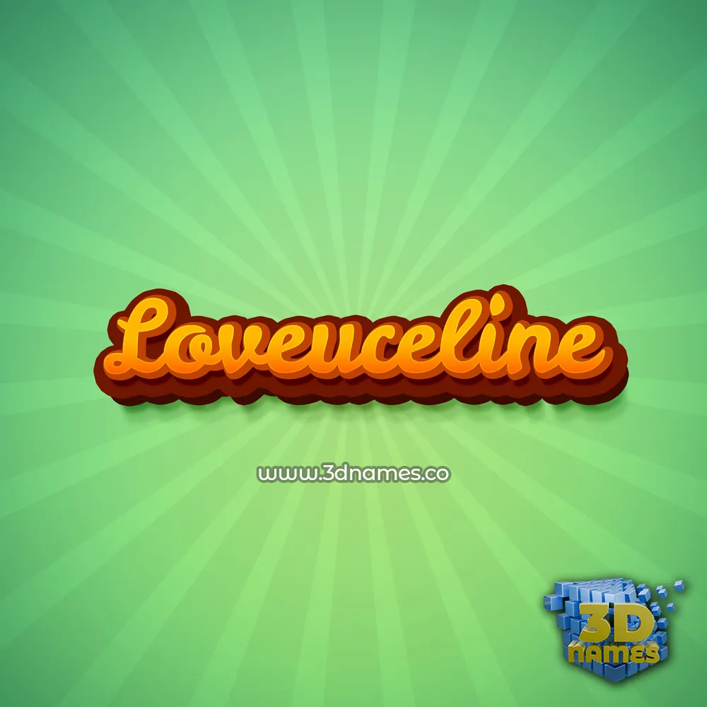 loveuceline in Green Rays style - 3D name wallpaper