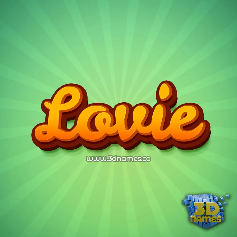 lovie in Green Rays style - 3D name wallpaper