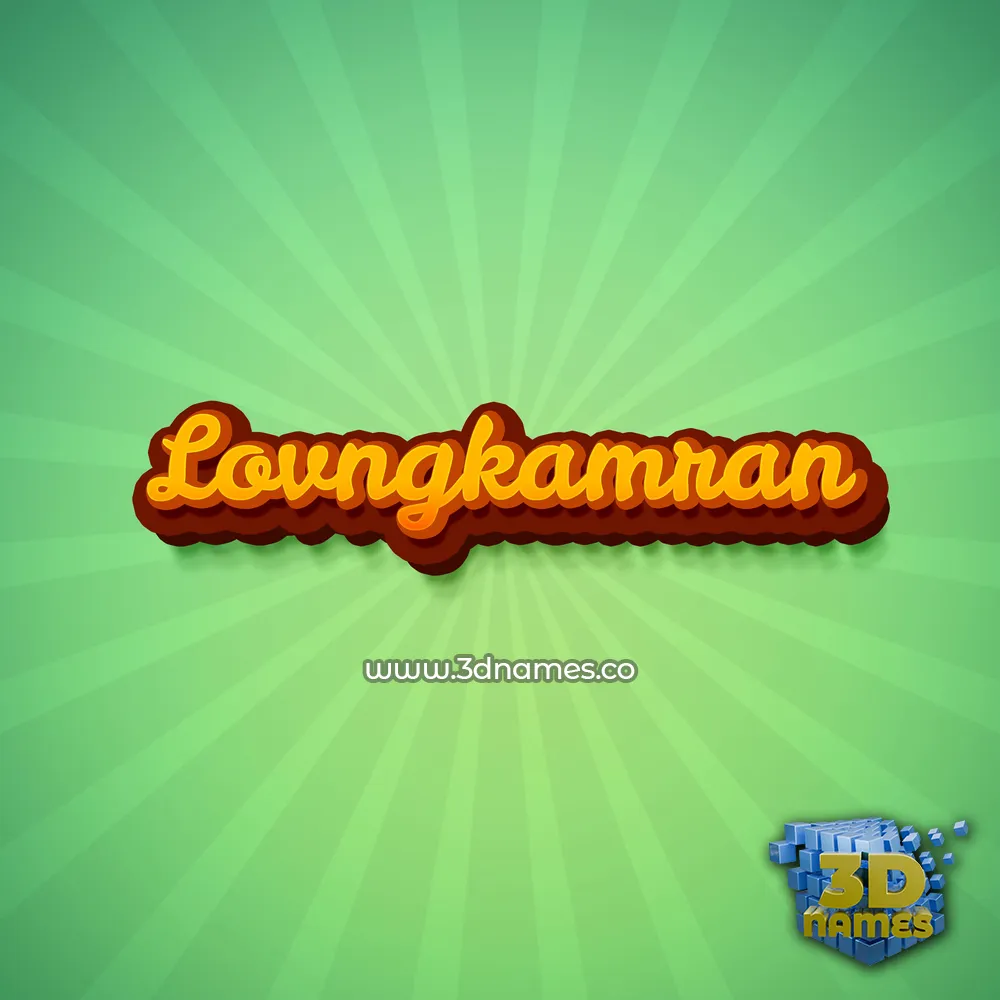 lovngkamran in Green Rays style - 3D name wallpaper