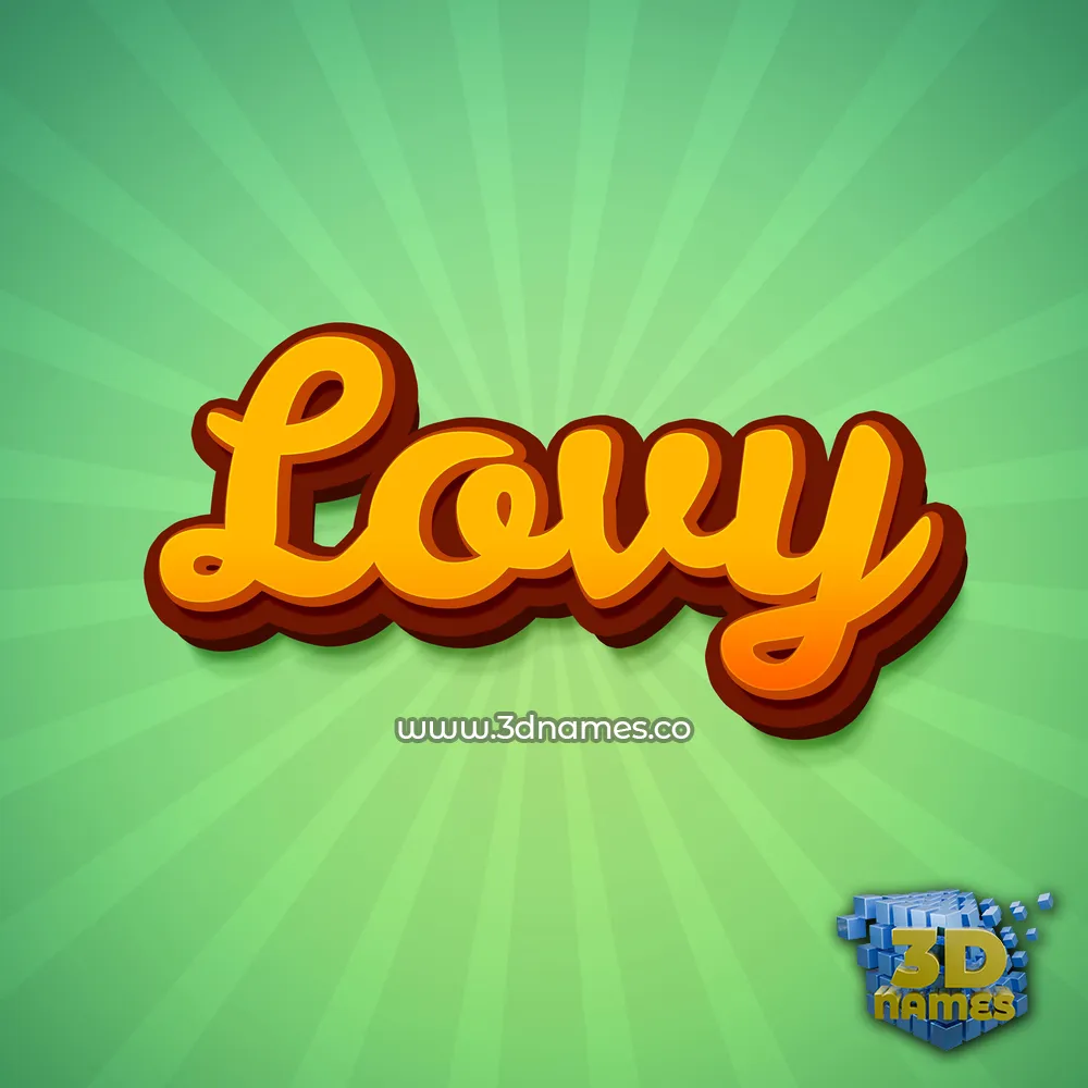 lovy in Green Rays style - 3D name wallpaper