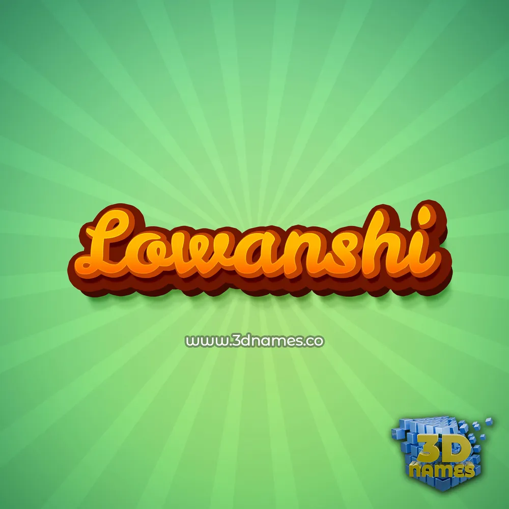 lowanshi in Green Rays style - 3D name wallpaper
