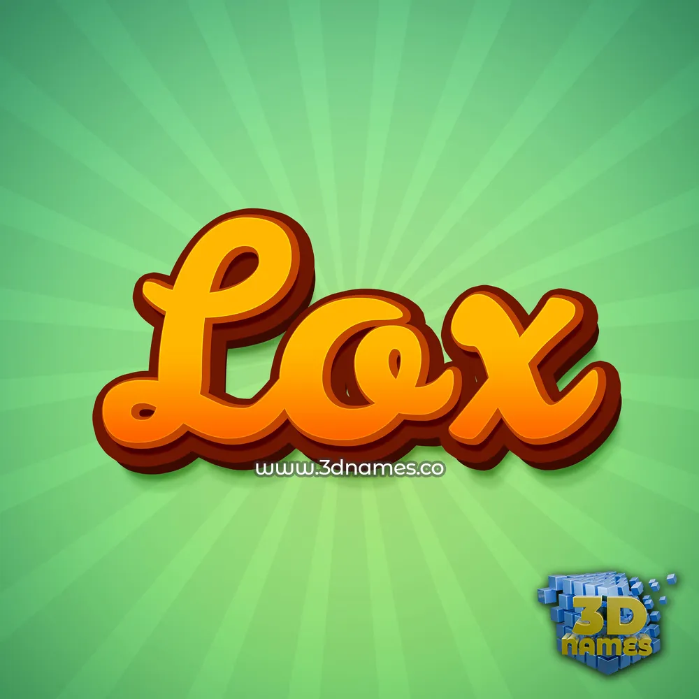 lox in Green Rays style - 3D name wallpaper