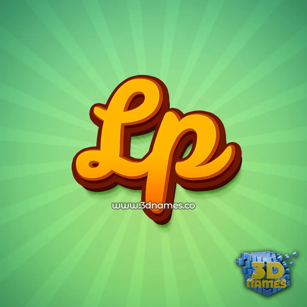 lp in Green Rays style - 3D name wallpaper