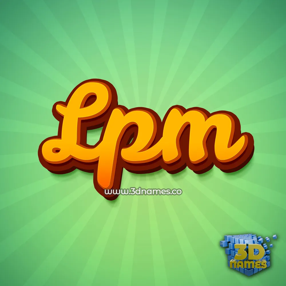lpm in Green Rays style - 3D name wallpaper